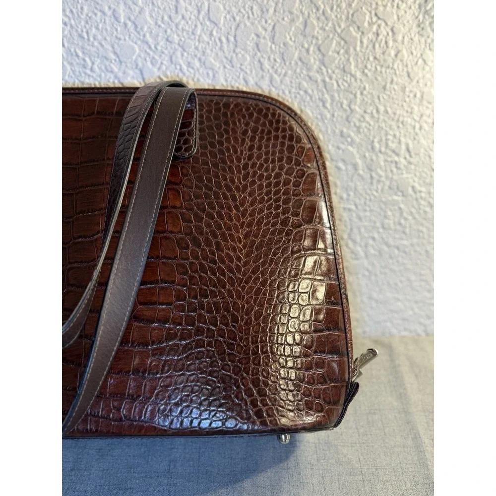 Jack‎ Georges Croco Embossed Leather Business Tote Ladies Laptop Briefcase